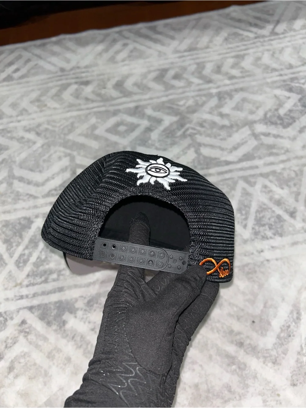 Black 'Godspeed' Trucker Hat with White Embroidery